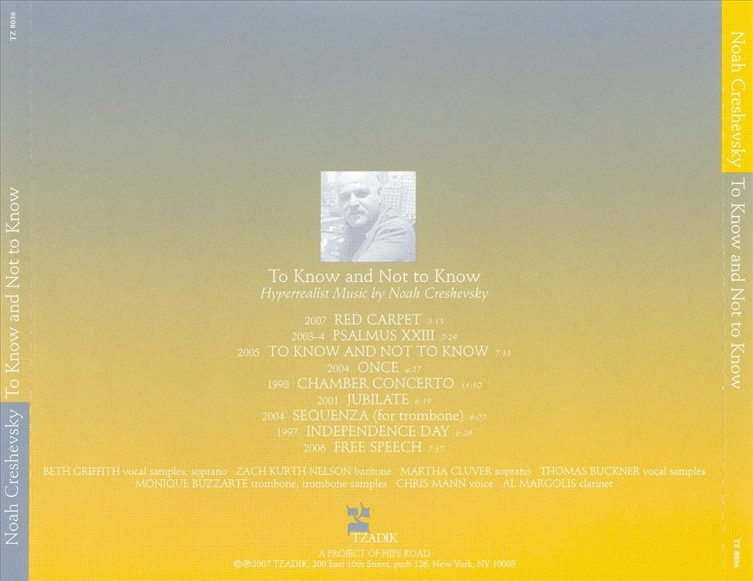 Noah Creshevsky: To Know and Not to Know cover art
