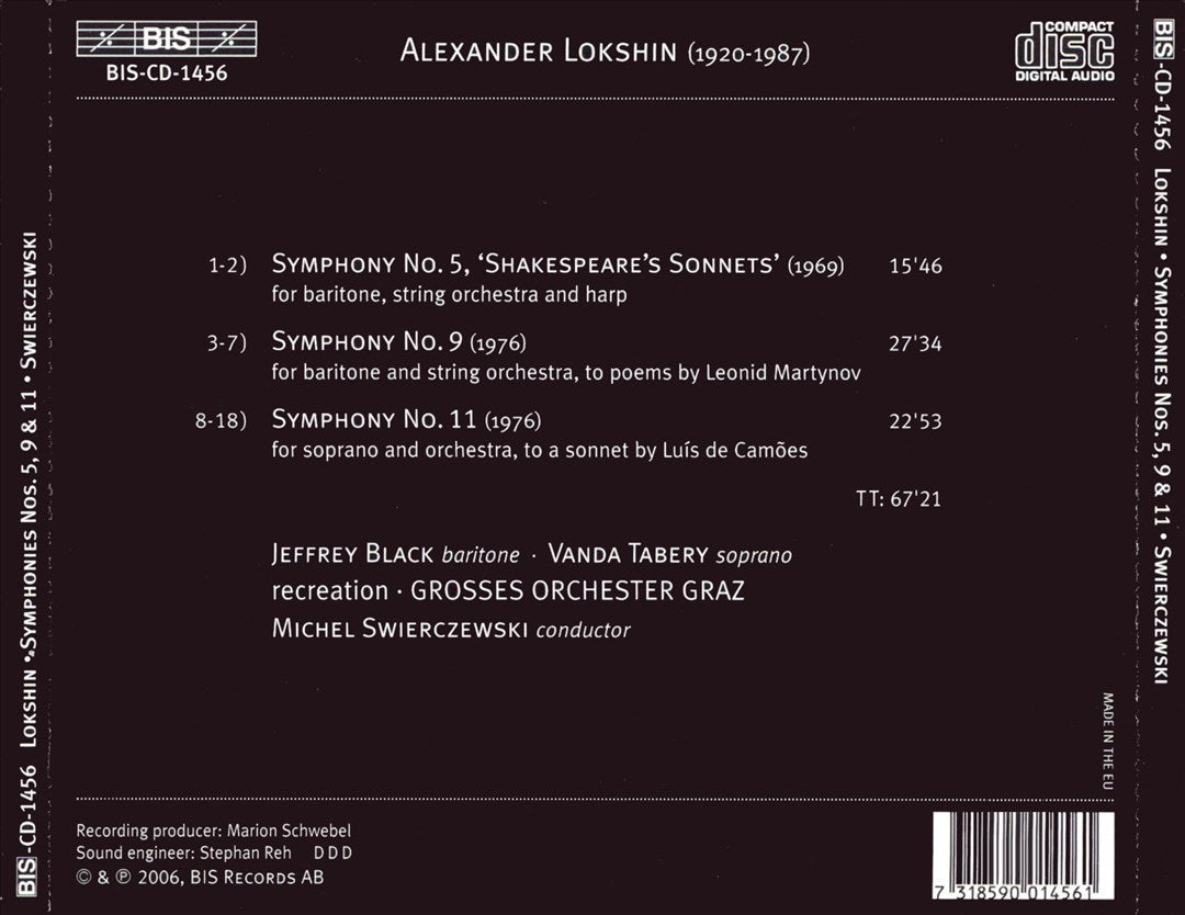 Alexander Lokshin: Symphonies Nos. 5, 9, 11 cover art