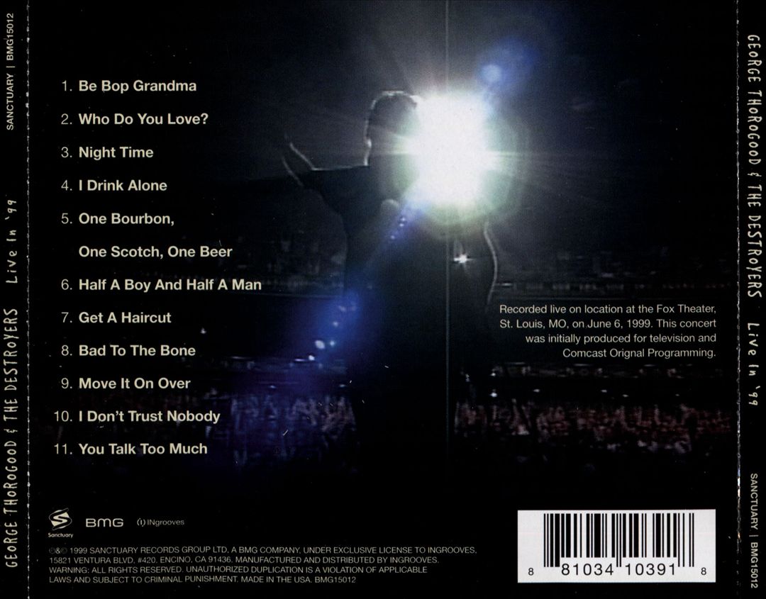 Live in '99 cover art