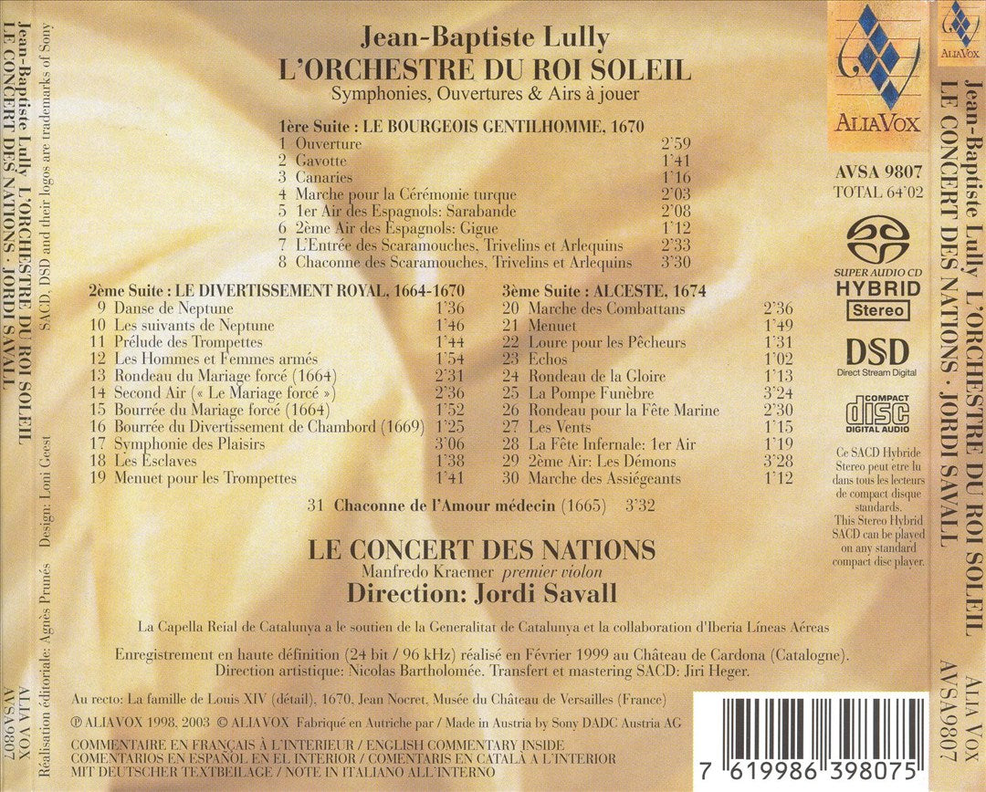 Jean-Baptiste Lully: L'Orchestre du Roi Soleil cover art