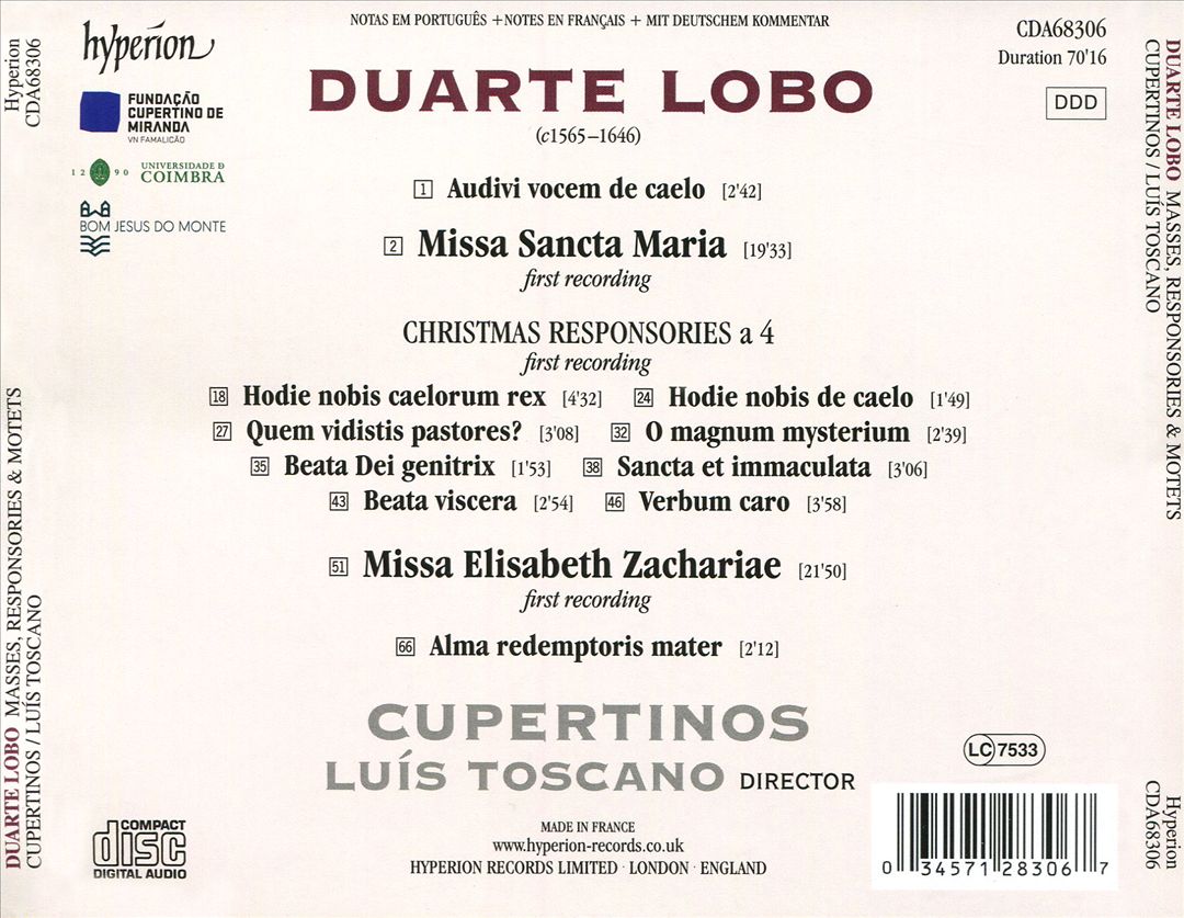 Duarte Lobo: Masses, Responsories & Motets cover art