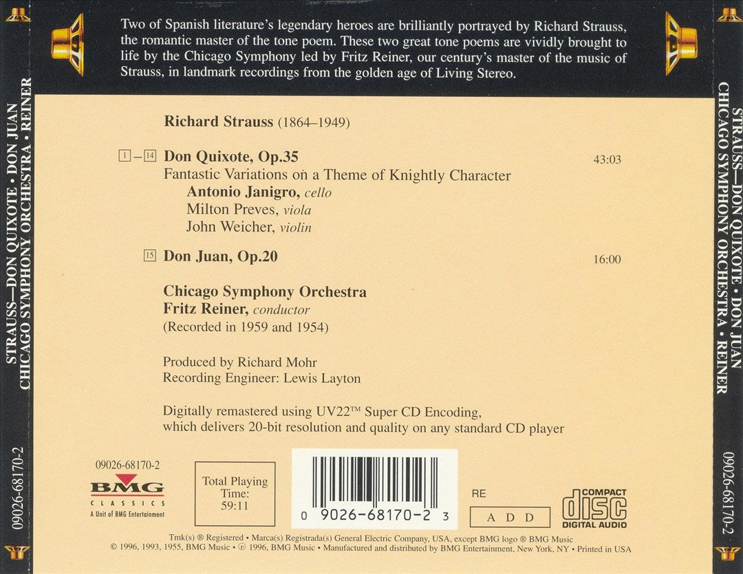 Strauss: Don Quixote; Don Juan cover art