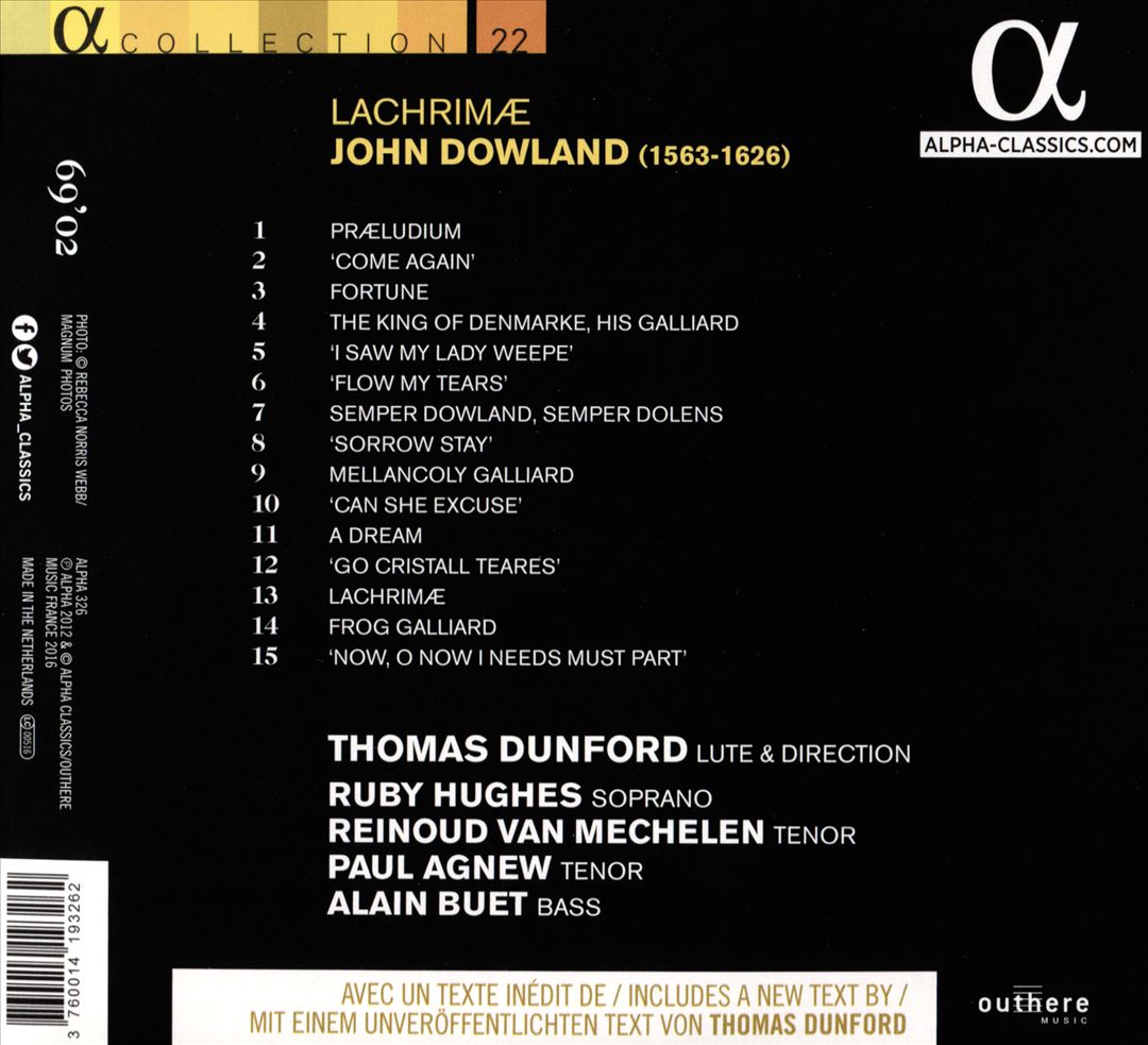 John Dowland: Lachrimae cover art