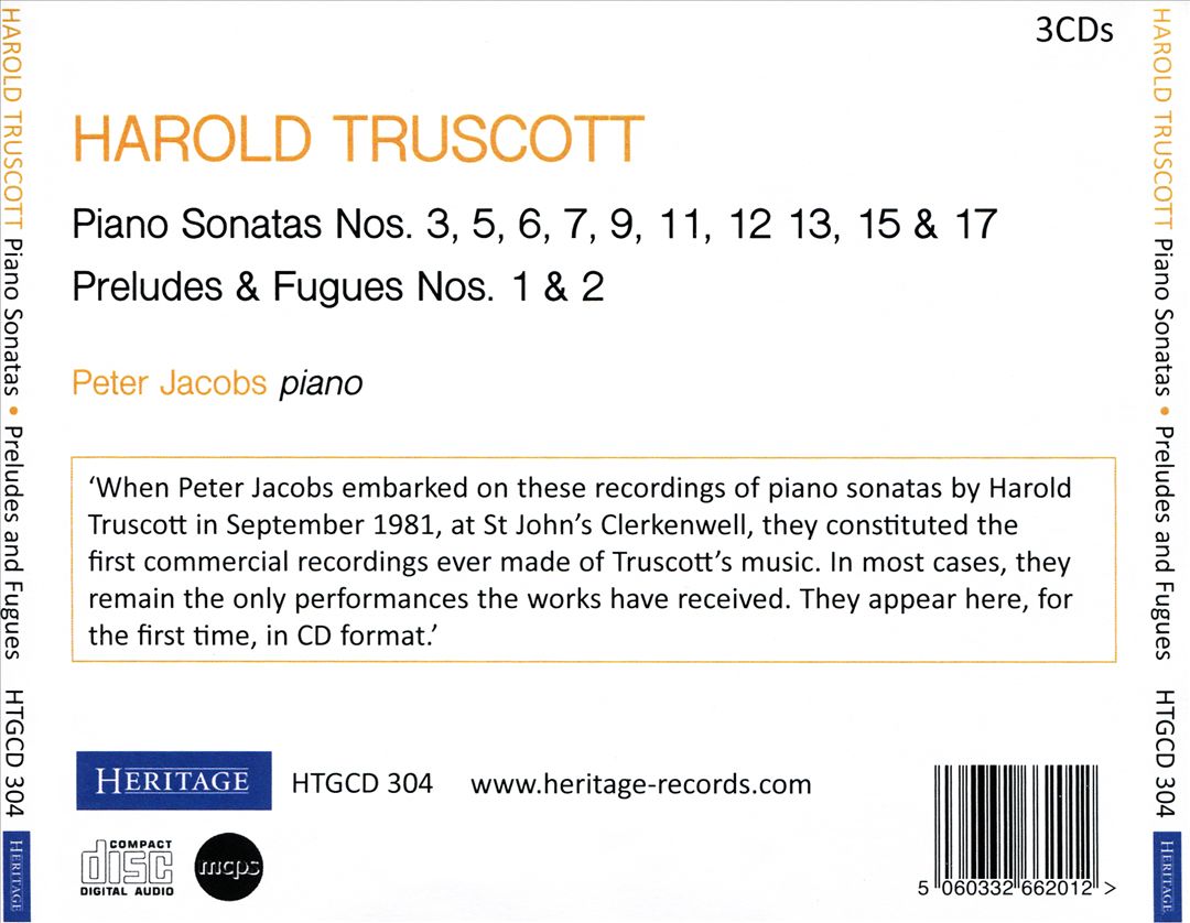 Harold Truscott: Piano Sonatas, Preludes & Fugues cover art