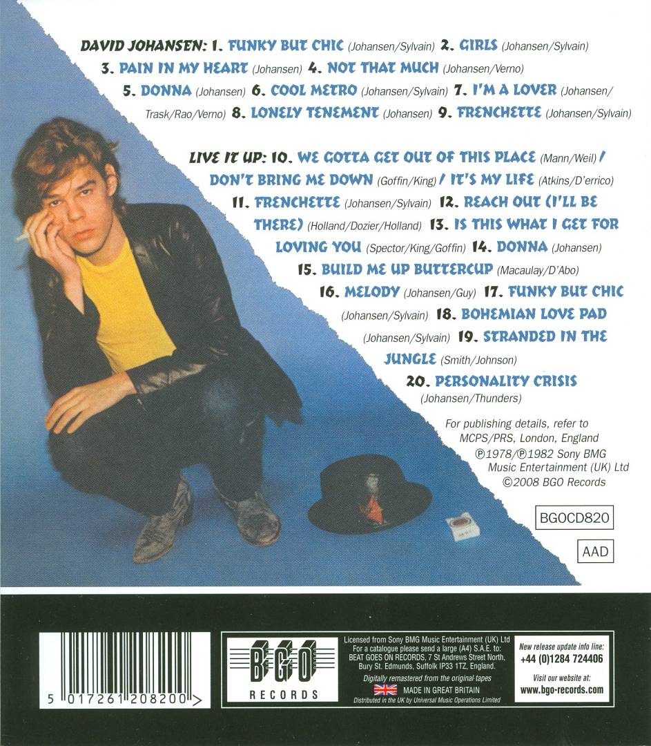 David Johansen/Live It Up cover art