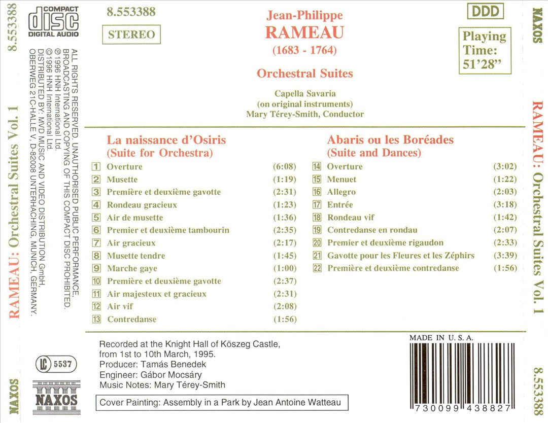 Rameau: La Naissance d'Osiris; Abaris ou les Boréades (Suites for Orchestra) cover art