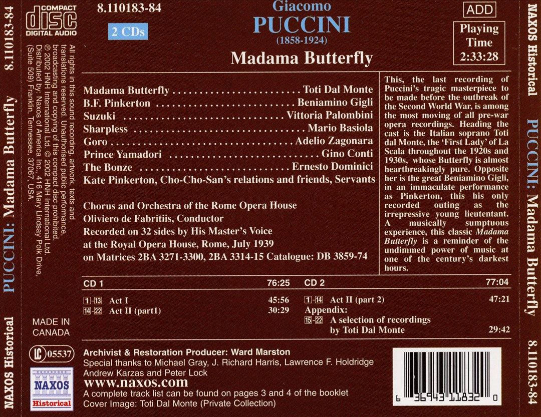 Puccini: Madama Butterfly cover art
