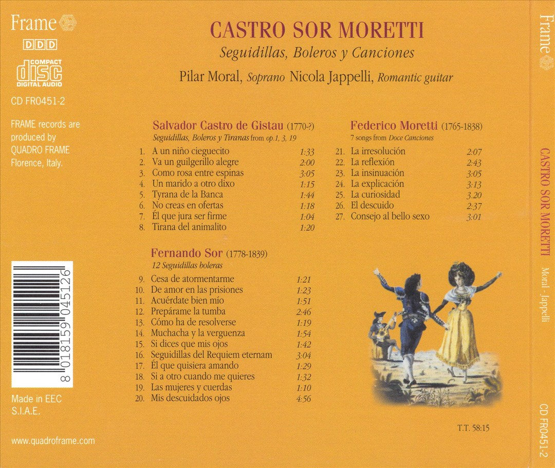 Castro, Sor, Moretti: Sequidillas, Boleros y Canciones cover art