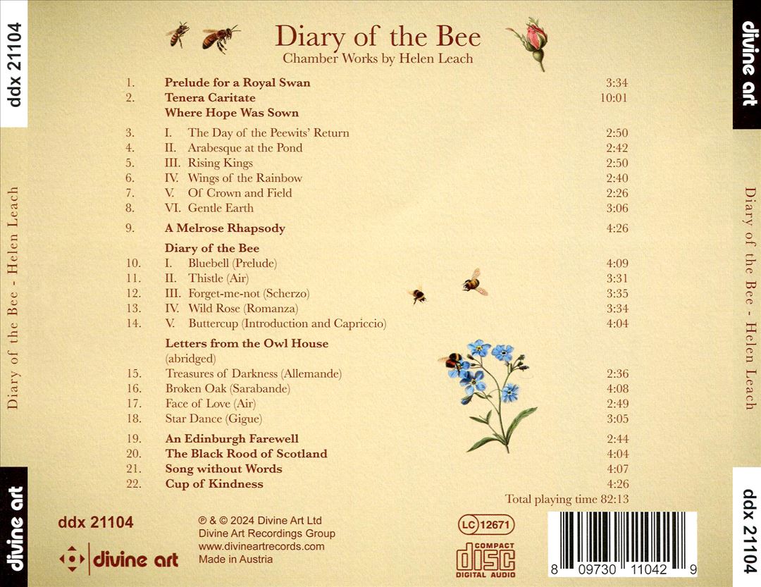 Diary of the Bee: Chamber Works by Helen Leach cover art