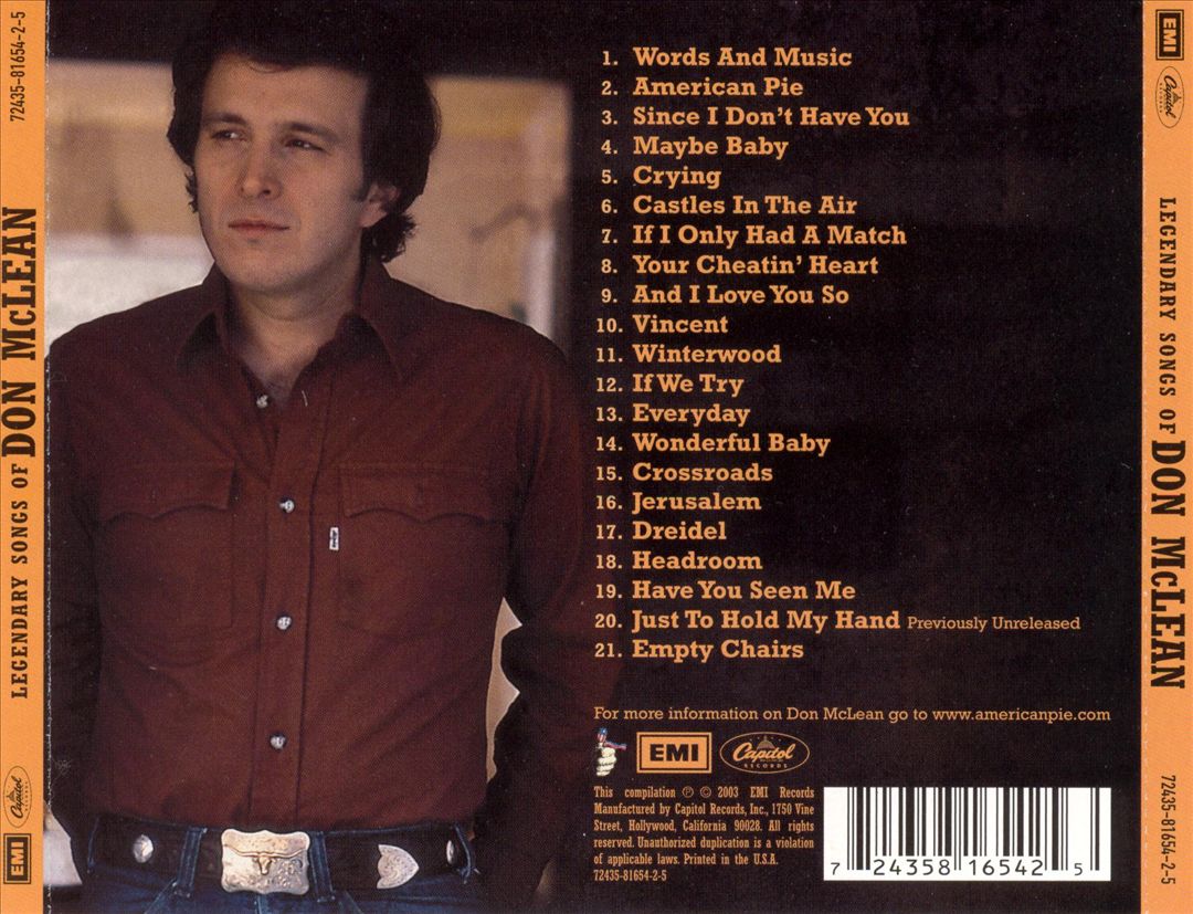 Legendary Songs of Don McLean cover art