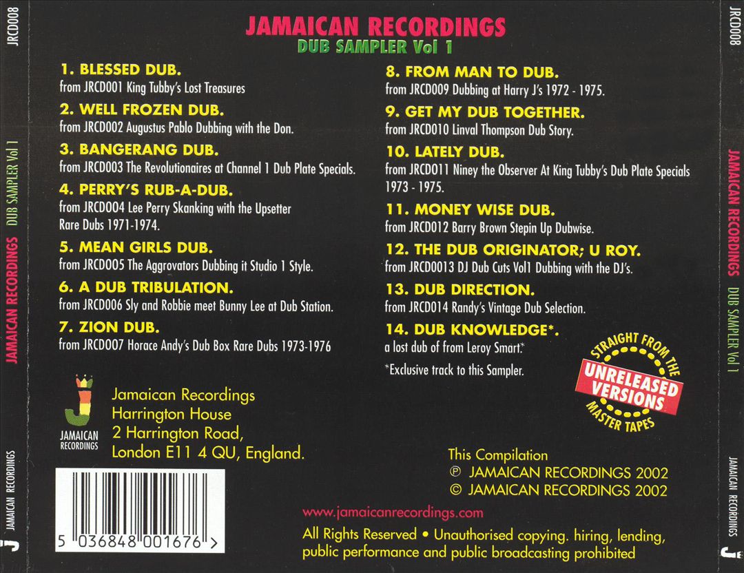 Jamaican Recordings: Dub Sampler, Vol. 1 cover art