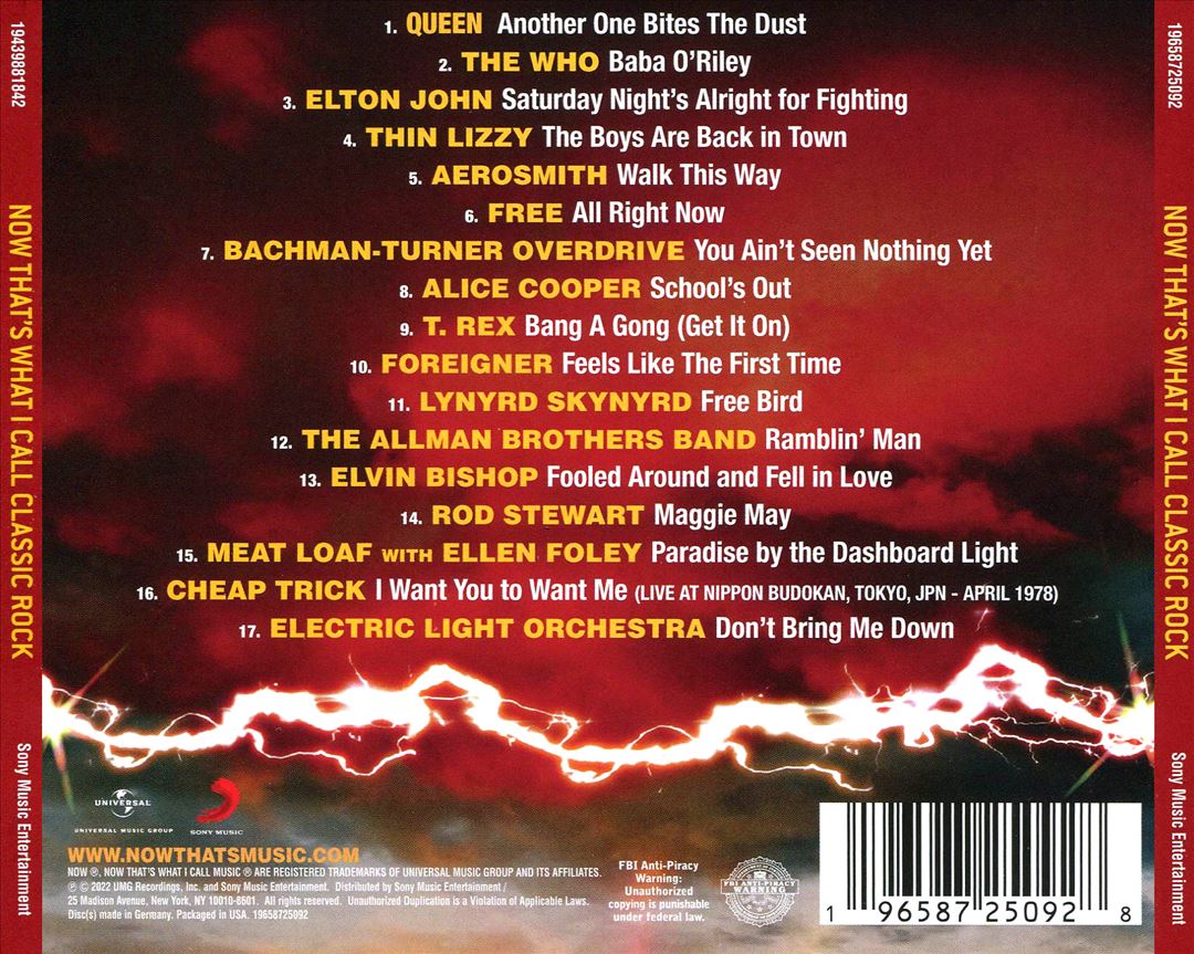NOW That's What I Call Classic Rock cover art