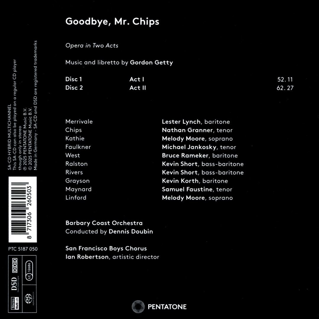 Gordon Getty: Goodbye, Mr. Chips cover art