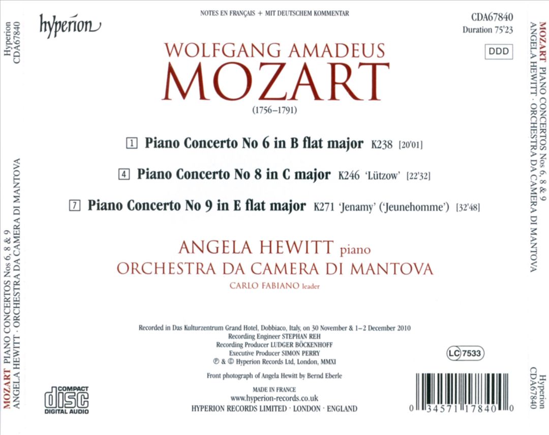 Mozart: Piano Concertos Nos. 6, 8 & 9 cover art