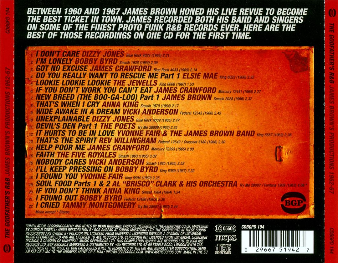 Godfather's R&B: James Brown's Productions 1962-1967 cover art