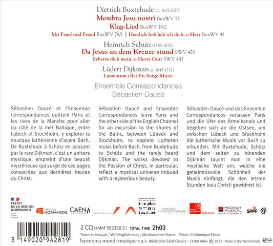 Septem Verba & Membra Jesu Nostri: Buxtehude, Schütz, Dijkman cover art