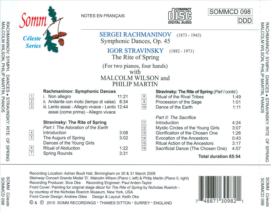 Rachmaninov: Symphonic Dances; Stravinsky: The Rite of Spring cover art