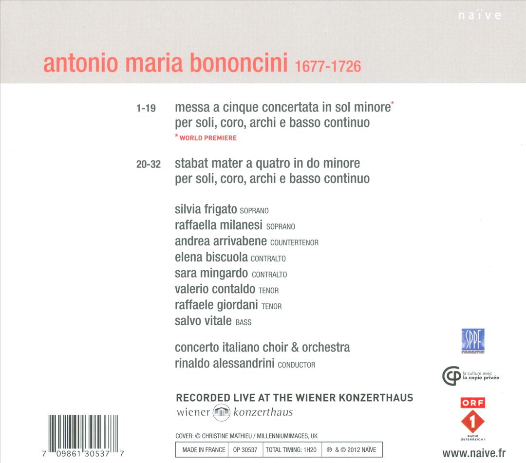 Bononcini: Messa; Stabat Mater cover art