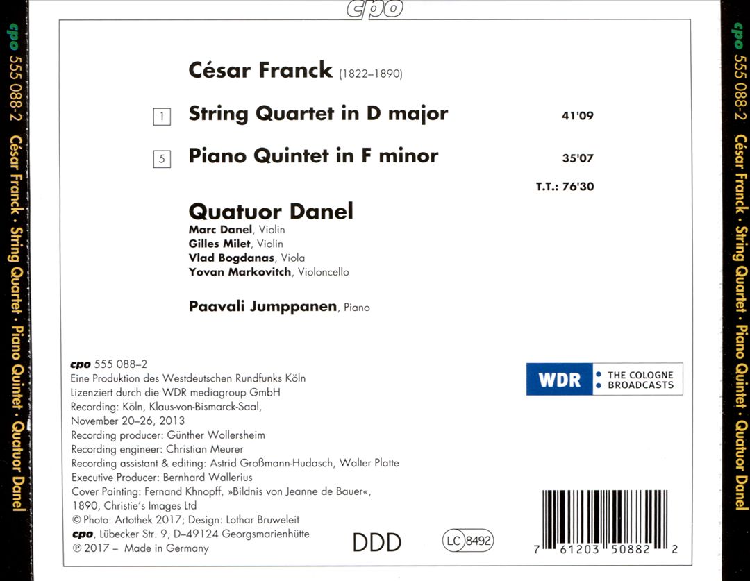 César Franck: String Quartet; Piano Quintet cover art