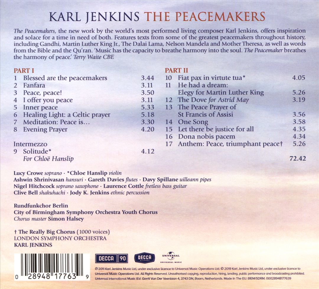 Karl Jenkins: The Peacemakers cover art