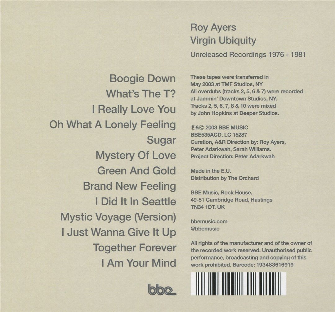 Virgin Ubiquity: Unreleased Recordings 1976-1981 cover art