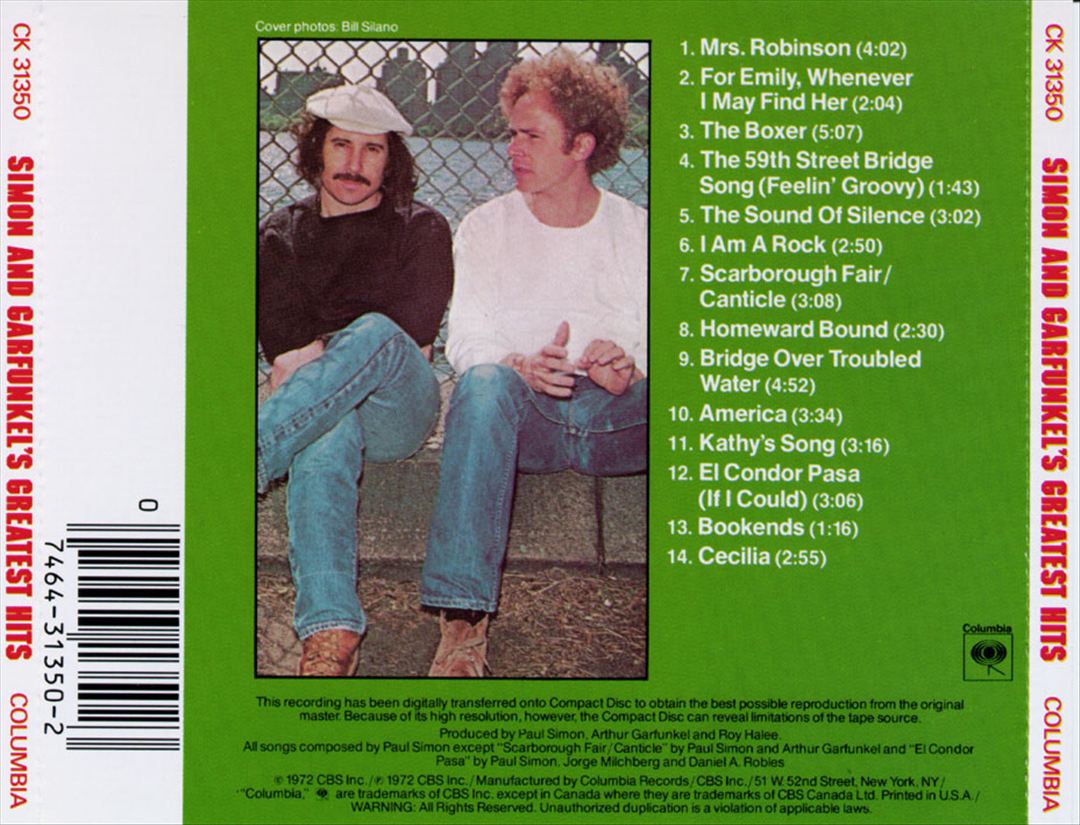 Simon and Garfunkel's Greatest Hits cover art