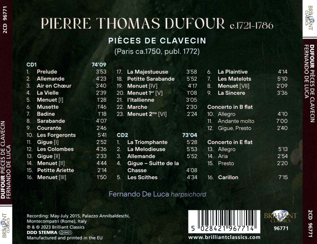 Dufour: Pièces de Clavecin cover art