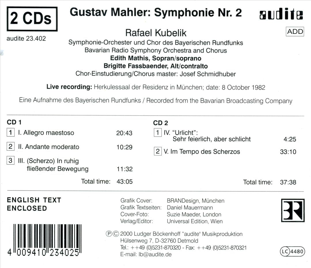 Mahler: Symphony No. 2 cover art
