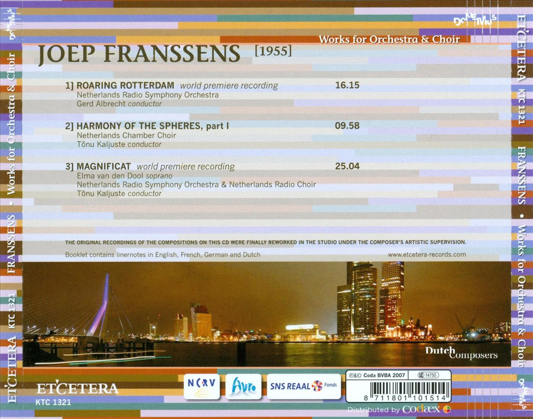 Joep Franssens: Roaring Rotterdam; Harmony of the Spheres Part 1; Magnificat cover art
