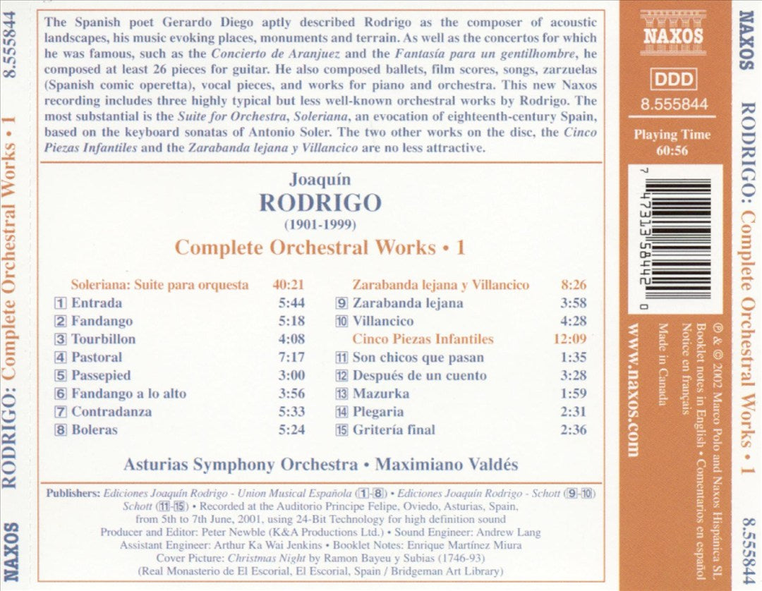 Rodrigo: Complete Orchestral Works, Vol. 1 cover art