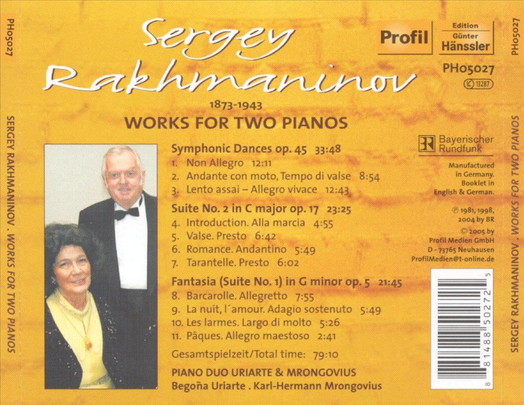 Rachmaninov: Symphonic Dances, Op. 45; Suite No. 2, Op. 17; Fantasia, Op. 5 cover art