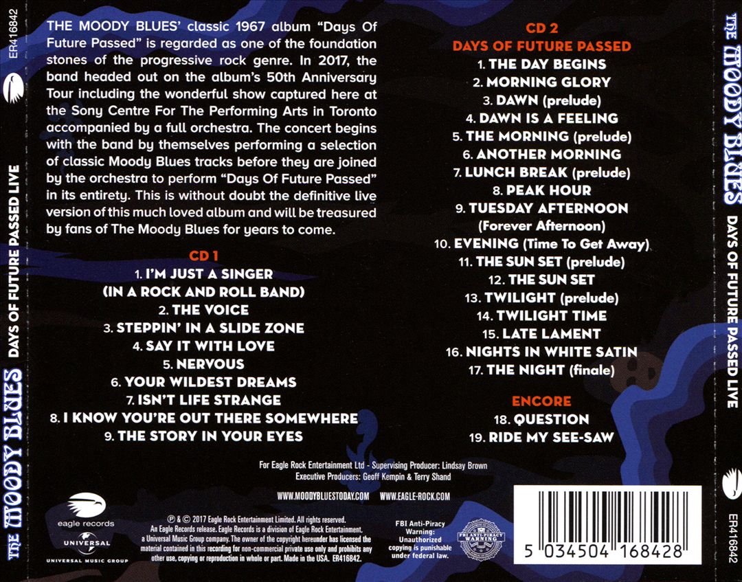 Days of Future Passed Live cover art