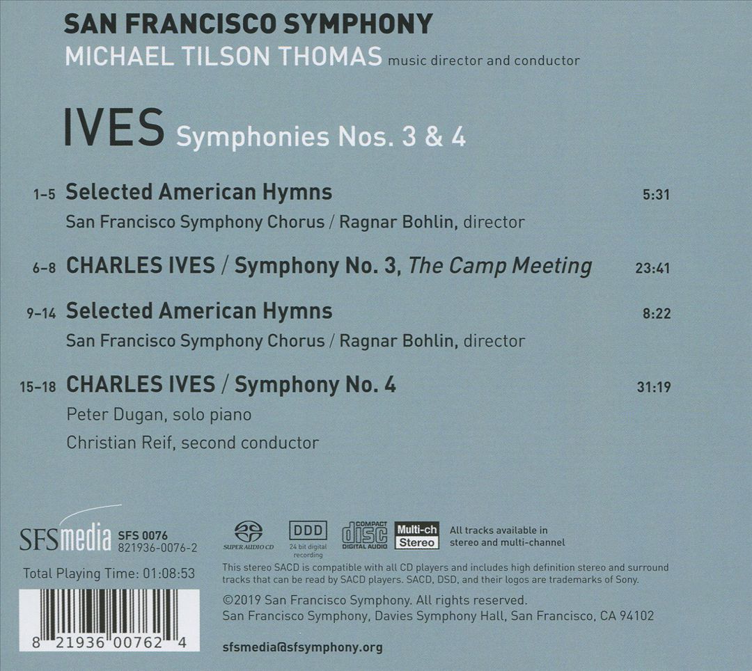 Charles Ives: Symphonies Nos. 3 & 4 cover art