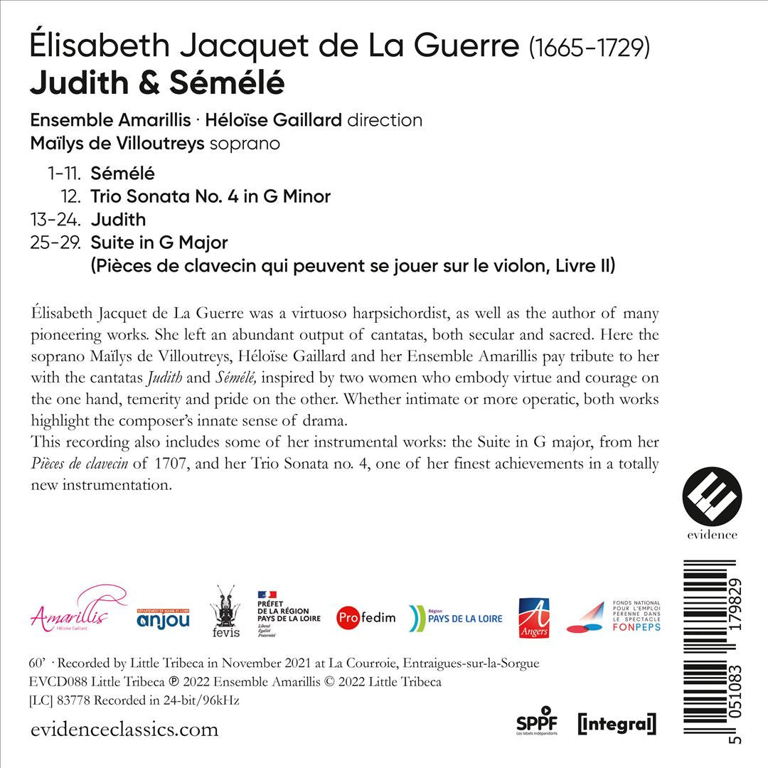 Élisabeth Jacquet de la Guerre: Judith & Sémélé cover art