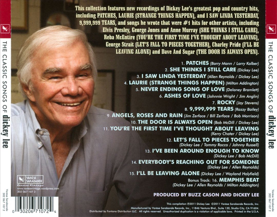 Classic Songs of Dickey Lee cover art