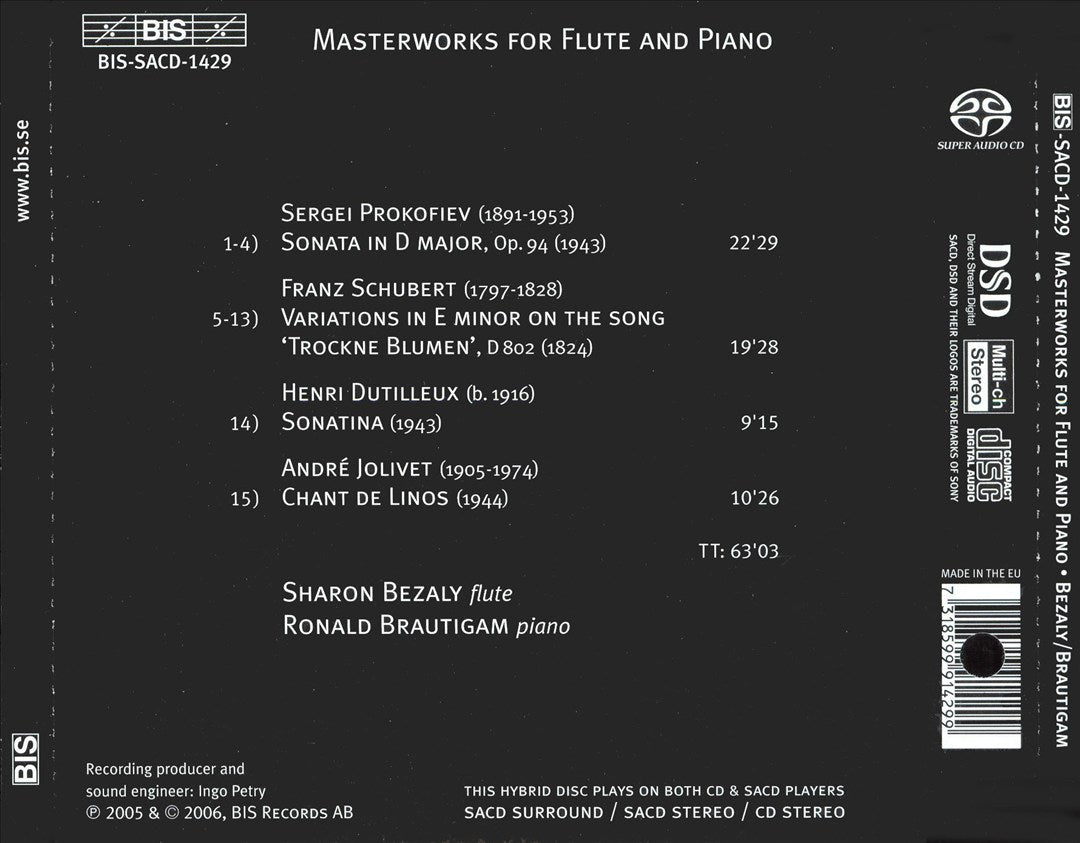 Masterworks for Flute and Piano cover art