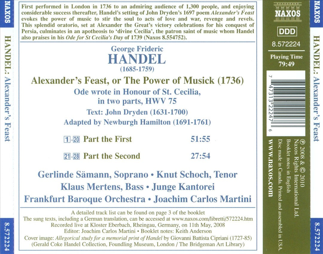 George Frideric Handel: Alexander's Feast cover art