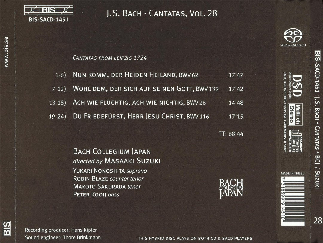 Bach: Cantatas, Vol. 28 - BWV 26, 62, 116, 139 cover art