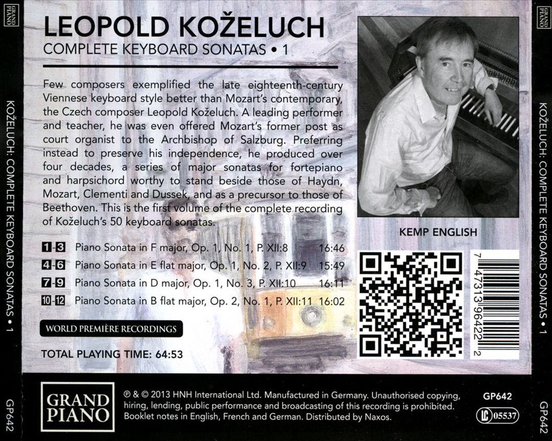 Kozeluch: Complete Keyboard Sonatas, Vol. 1 cover art