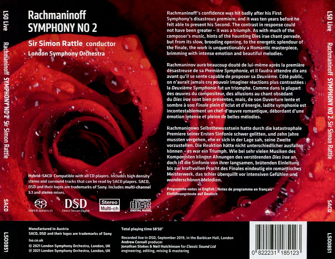 Rachmaninoff: Symphony No. 2 cover art