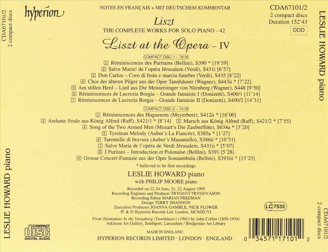 Liszt at the Opera, Vol. 4 cover art