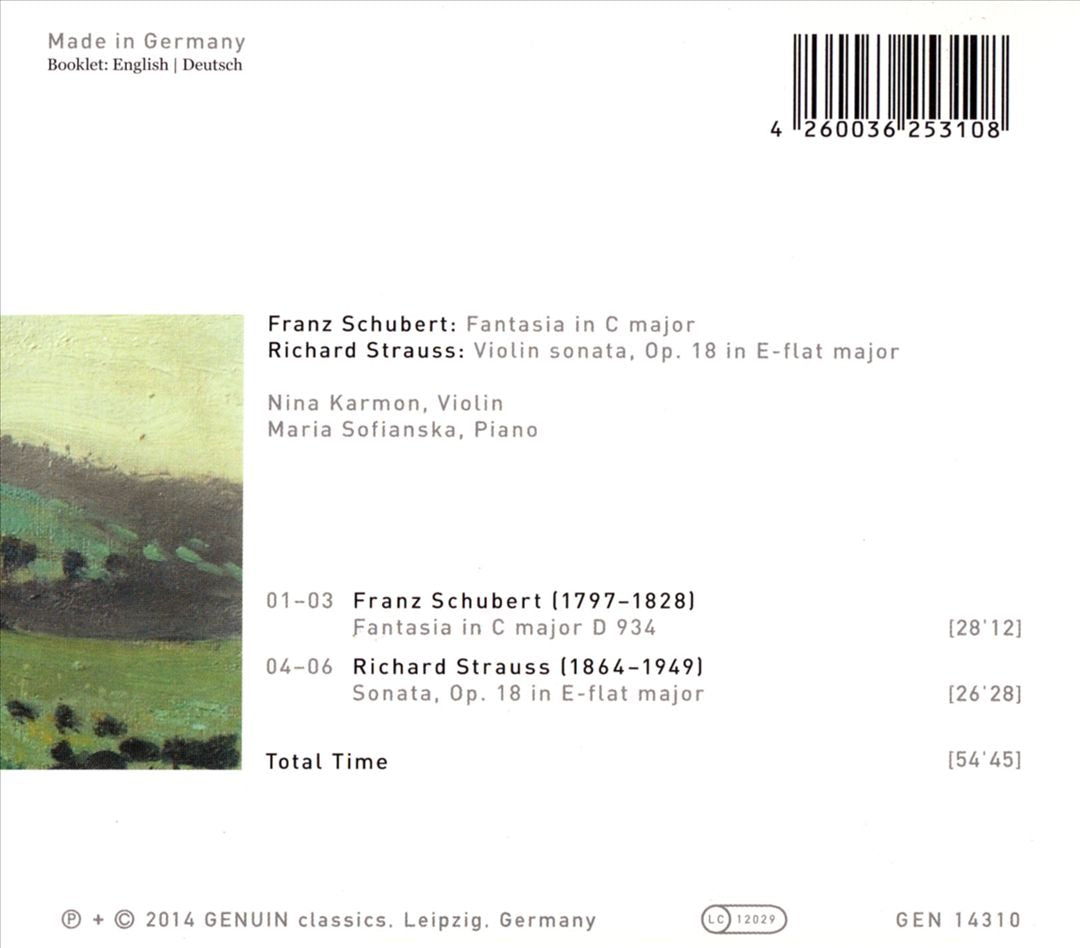 Schubert: Fantasy in C major; Strauss: Violin Sonata, Op. 18 cover art