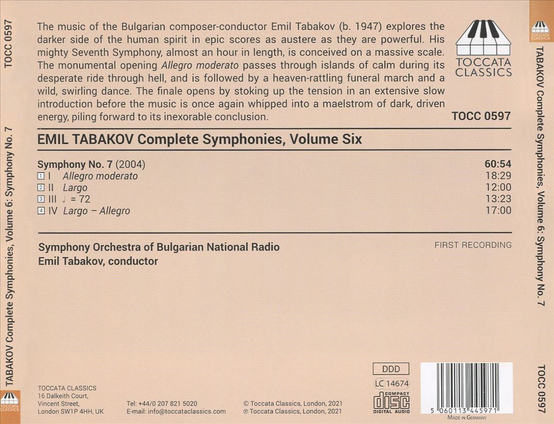 Emil Tabakov: Complete Symphonies, Vol. 6 - Symphony No. 7 cover art