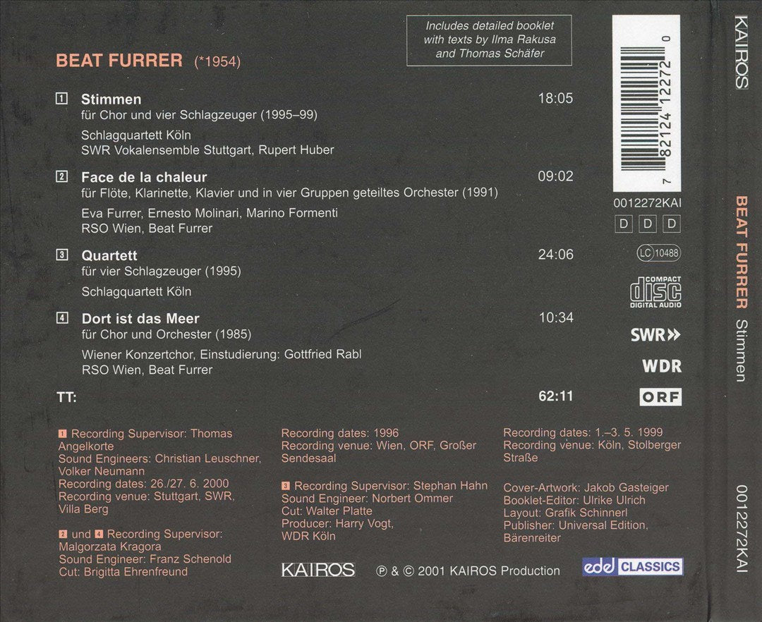 Beat Furrer: Stimmen cover art
