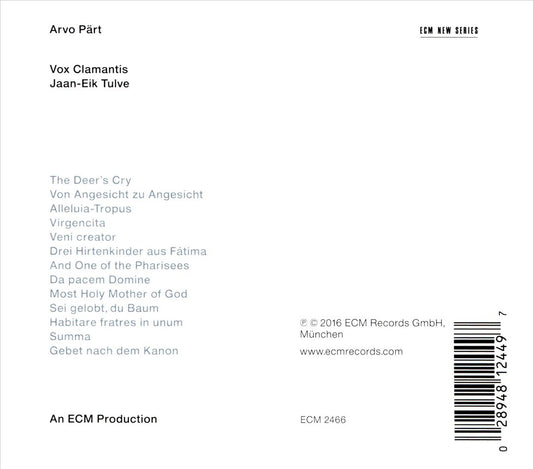 Arvo Pärt: The Deer's Cry cover art
