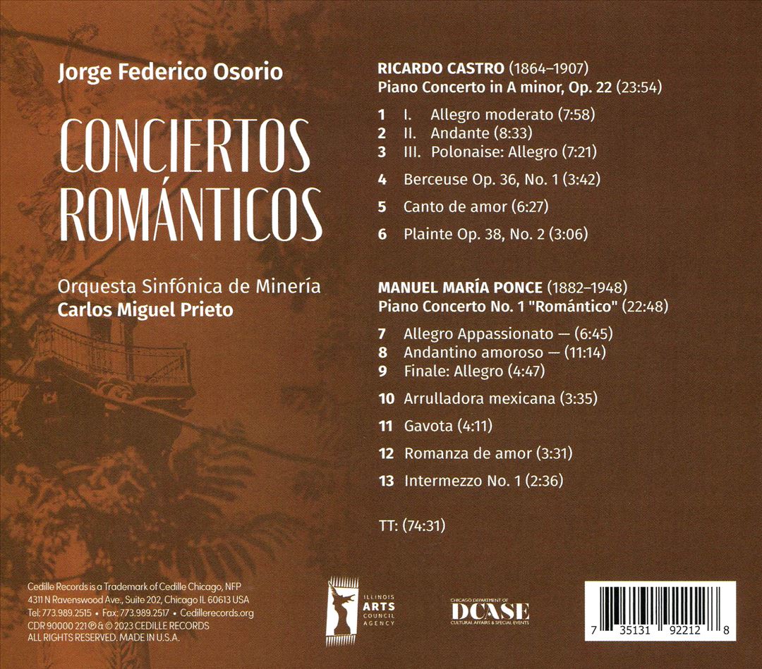 Conciertos Románticos: Manuel M. Ponce, Ricardo Castro cover art