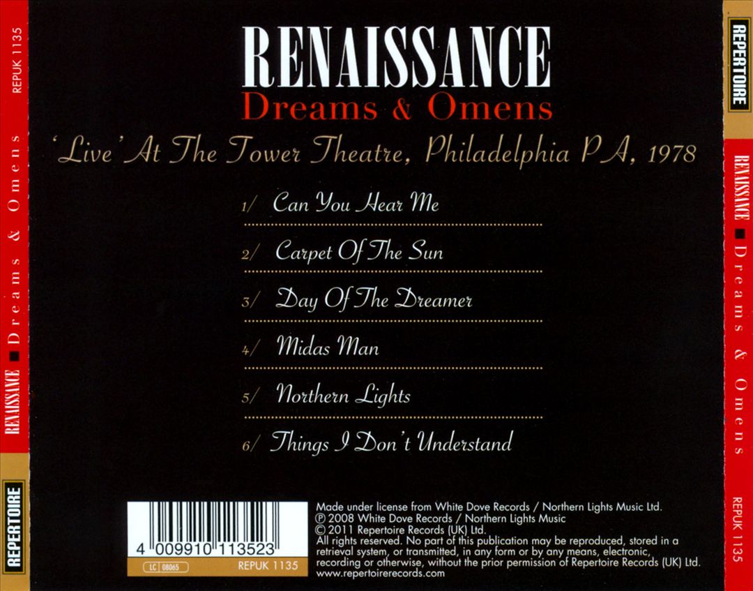 Dreams and Omens: "Live" at the Tower Theatre, Philadelphia PA, 1978 cover art