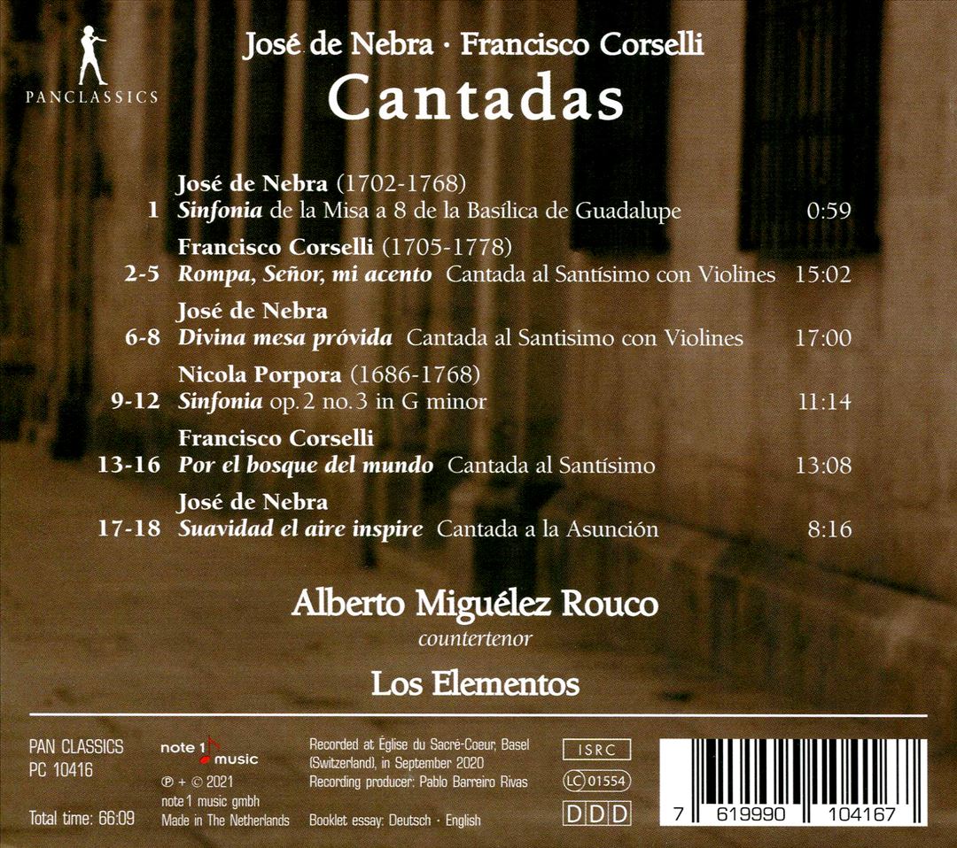 José de Nebra, Francisco Corselli: Cantadas cover art
