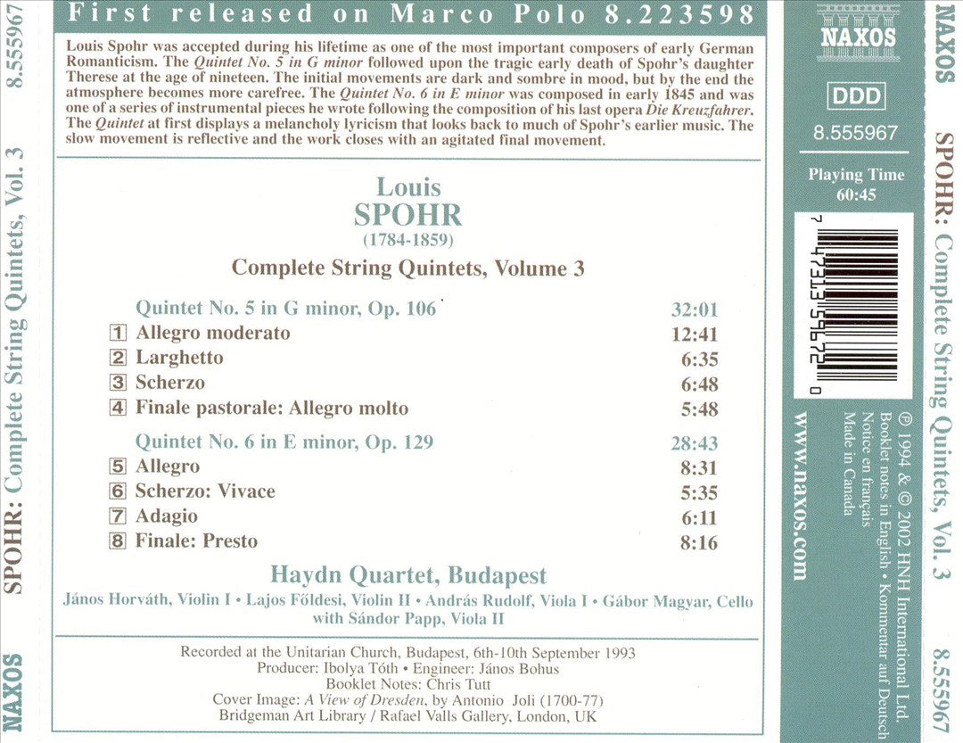 Spohr: String Quintets Nos. 5 & 6 cover art