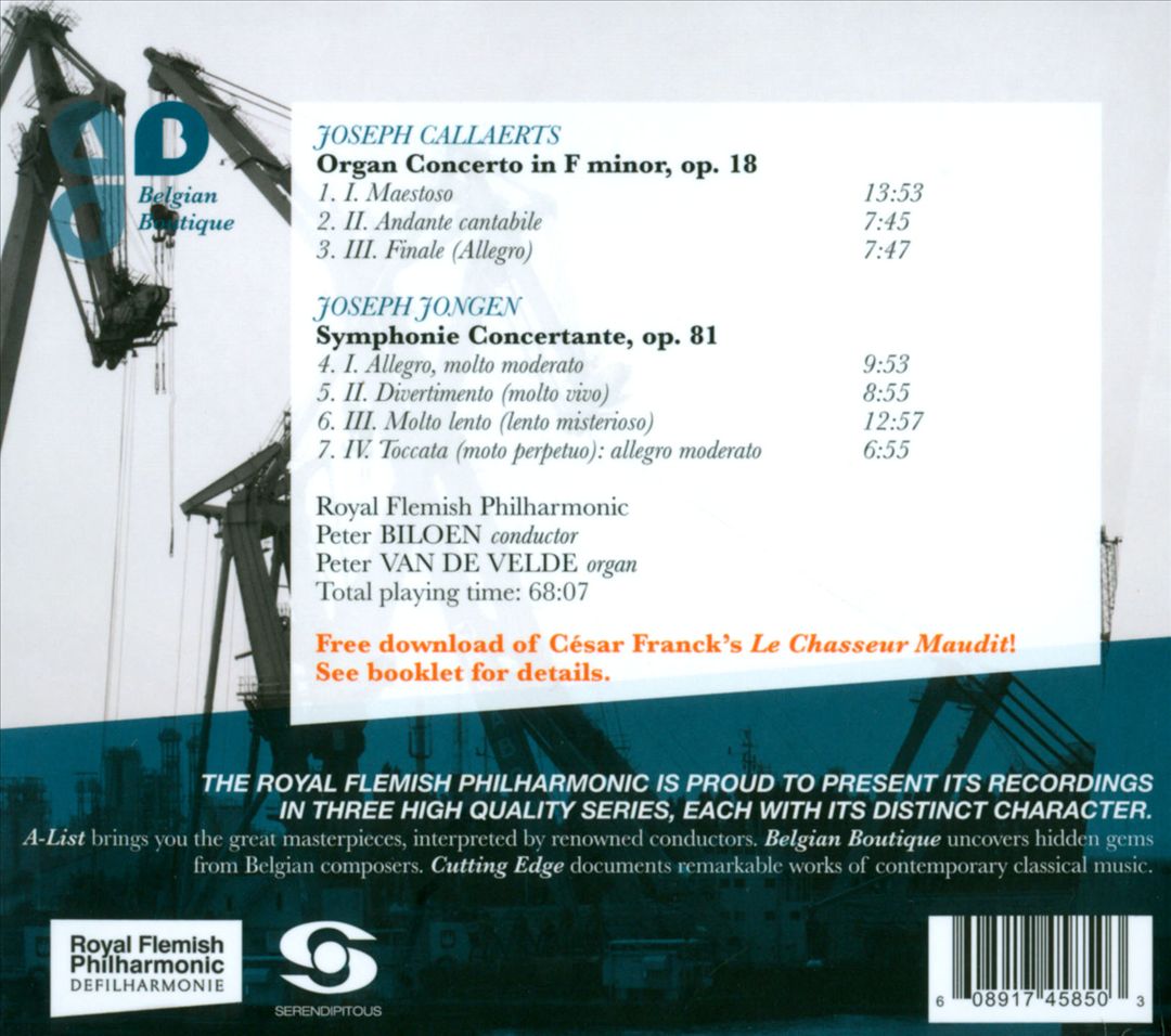 Joseph Callaerts: Organ Concerto; Joseph Jongen: Symphonie Concertante cover art